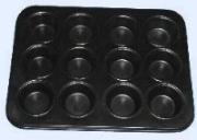 Schwarzes Mini-Muffinblech mit 12 Vertiefungen